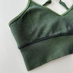Alo Sports Bra Womens Small Yoga Seamless illusion Movement Strappy Back Gym Green Photo 1