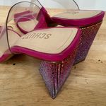 Schutz  Hot Pink Embellished Block Heel SlideAriellen Embellished Sandal sparkle Photo 6