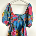 Farm Rio  Toucans Garden Midi Dress in Blue Size Small Photo 6