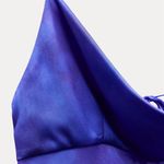 ZARA  dress maxi long open back satin effect blue bodycon wedding party cocktail Photo 14