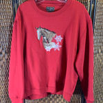 Christmas Horse Sweatshirt Bit & Bridle Size XL Red Photo 0