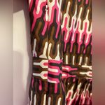 Milly Women’s Silk Shift Mini Cocktail Formal Bold Pink and Brown Dress Size 2 Photo 5