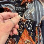 Enfocus Studio Midi Dress Womens Size 18W Navy Orange Tassel Paisley Floral Boho Photo 5