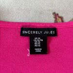 Sincerely Jules Hot Pink Long Sleeve Corset Style Cropped Sweater Top XL Size L Photo 2