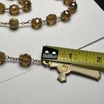 Brown AB Crystal Beaded Rosary Cross Necklace Christian/Catholic INRI Religious Photo 3