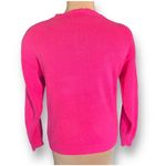 Vintage 90s Knit Pink Dark Floral Embroidered Cardigan Sweater Feminine Romantic Size M Photo 5