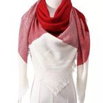 Red White Fringe Scarf Shawl New OSU Oklahoma UGA Photo 0