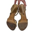 Prada Jeweled Satin Ankle Strap Heels Gold Bow Embellished Sandals 37 Photo 8