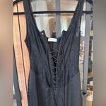 Meshki  Corset maxi dress lace sexy bodycon drop waist octavia goth laceup satin Photo 3