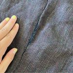 Flax 100% linen purple button trim crossover long sleeve Photo 3