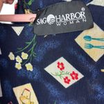 Sag Harbor Navy Blue Kitchen Utensils Novelty Print Midi Dress Womens 24W VTG Photo 5