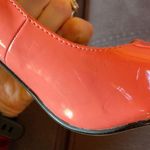 PINK KEY Shiny Coral Color Peep Toe Heels Size 7 Photo 7