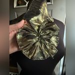 80/90s gold leopard print lamé neck hair wrap with Velcro Photo 3