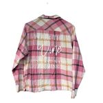 Urban Outfitters  Pink and Cream Plaid flannel button down Photo 3