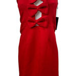 NEW 4th + Reckless Red Bow Strapless Sleeveless Bandeau Mini Bodycon Dress Sz S Photo 0