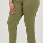 Torrid 🆕 Plus 1 1X 14 16 Olive Green Crop Pants Pull On Challis NEW NWT Photo 0