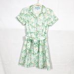 Hill House  The Laura Dress Shirtdress Blue Roses Linen Belted Short Mini Photo 1