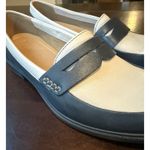 Hotter Loafers Shoes Women's 8 Navy Cream Spectator Flat Dorset Leather Slip Photo 7