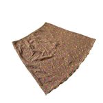 Free People Floral Olive Green Mini Skirt Sz 6 A-Line Lettuce Hem Boho Festival Photo 3