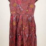 New! Timeless London Red Short Sleeve Floral Dress Size 12 Photo 0