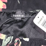 Torrid NWT  Womens Black Floral‎ Off Shoulder Band Bottom Blouse 0 Large 12 New Photo 2