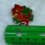 Christmas Holiday Enamel Pin Brooch Joy Candle Holly Bow Vintage Photo 11