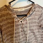 No Comment Gray Striped Women's Hoodie by  Photo 1