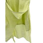 Chico's 100% Linen Sleeveless Button Shirt 3 XL Lime Green Collared Summer Tunic Photo 2