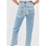American Eagle  Mom Straight Jeans AE Distressed Light Wash  SZ 00 Reg Photo 8