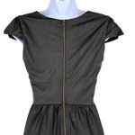 Mimi Chica Black Faux Leather Look Mini Dress Embroidered Lace Hem Size Small Photo 3