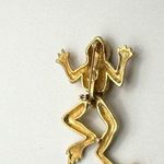 Vtg JJ Jonette Gold Tone Leaping Frog Brooch / Pin Textured Detail Retro Jewelry Photo 3