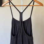 Free People  pretty high-low black crisscross back embroidered muslin dress Photo 3