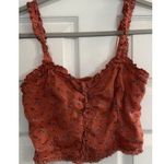 Abercrombie & Fitch Corset Top Sz Small Pink Boned Ditsy Floral Ruffled Trim Y2K Photo 0