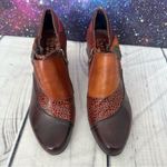 L'ATISTE L'Artiste Spring Step Fia Ankle Bootie Heels Sz 39 Colorblock Leather Animal Photo 1