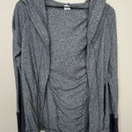 XCVI  Heathered Knit Sweater Yoga Cardigan Grey Black Open Front Sweater Medium Photo 0