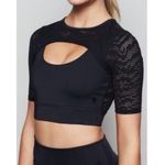 Good American NWT Midnight Mesh Longline Crop Top Photo 0