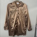 Princess Polly Princess‎ Polly Satin Bronze Button-Up Shirt Photo 1