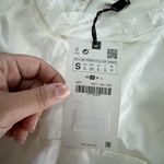 ZARA  Dress Womens Small White Tunic High Neck Ruched Mini Elegant‎ Photo 7