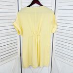 ZARA  Button Front Tie Waist Shirt‎ Dress Yellow XS Cap Sleeve Photo 10