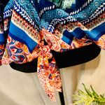 Coco Bianco Coco Bianca Multi Blue, Red & White Colored Dolman Sleeve Top Photo 2