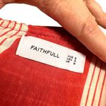 Faithfull the Brand  Amalfi Rust Red Striped Off-Shoulder Dress Size Small Photo 7