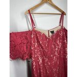 City Chic  Lace Whisper Dress Size L/ 20 Raspberry Nude Midi Photo 3