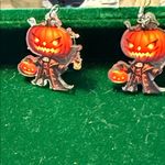 Halloween Pumpkin Earrings​ Orange Photo 1
