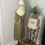Guess  Los Angeles Olive Green Satin Cold Shoulder Dress Size M Party Cocktail Photo 2