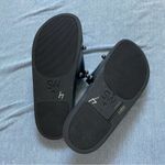 Stuart Weitzman  Superstud Leather Slip On Sandals Size 6 in Black Photo 4