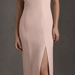 Anthropologie BHLDN Antonia Georgette Dress blush pink maxi gown size 12 Photo 0