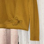 Texture & Thread Size S Mustard Knotted Front Long Sleeve Photo 1