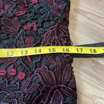 Kobi Lace Dress Black Maroon Tie Belt Lined Size S Cocktail Evening Formal Photo 10
