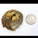 Monet Vintage Cordilia spray Gold tone Brooch textured waterfall 2” Eclectic Grandpa Photo 3