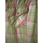 Ariat Brooke Fitted Pearl Snap Long Sleeve Lime Green And Pink Plaid Shirt W/emb Photo 4